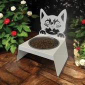 Sevimli Kedi Tasarımlı, Ergonomik Beyaz Kedi ve Köpek Mama ve Su Kabı Tekli Small Model – Paslanmaz Çelik, Dayanıklı Malzeme thumbnail 9