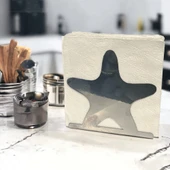 Deniz Yıldızı Temalı Gümüş Metal Peçetelik - 3