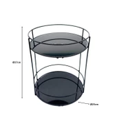 2 Katlı Banyo, Kozmetik Düzenleyici, Takı Standı, Organizer ve Çok Amaçlı Servis Sunum Tepsisi, İkramlık 23CM SİYAH - 2