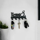 Metal Dekoratif Kalpli Anahtar Askısı - Siyah Renk Model 1 - 5