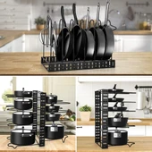 Dolap Için Tencere Ve Tava Düzenleyici Organizer Raf 8 Katlı - 8