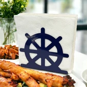 Dümen Temalı Mavi Metal Peçetelik - 5