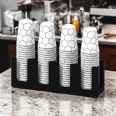 14Oz Kapasiteli 4 Bölmeli Metal Karton Bardaklık - Kahve Dükkanları ve HORECA İçin Mükemmel Bardak Ünitesi - 9