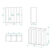 3 Ve 4 Bölmeli Karton Bardaklık + 2' li Tek yuvalı  Karistirici ve Şeker Endüstriyel Mutfak Kahve Aksesuar Düzenleyici Siyah Çok Bölmeli Kafe/Ofis Kahve Standı - 4