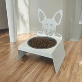 Sevimli Köpek Tasarımlı, Ergonomik Beyaz Kedi ve Köpek Mama ve Su Kabı Tekli Small Model – Paslanmaz Çelik, Dayanıklı Malzeme - 6