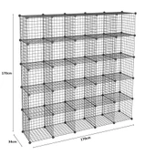 25'li Tel Küp Çok Amaçlı Organizer Raf Siyah 33cm - 3