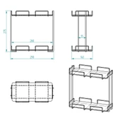 2 Katlı 28x14 Gümüş Banyo ve Kozmetik Düzenleyici - Çift Katlı Sunum ve Servis Tepsisi - 3