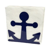 Çapa Temalı Mavi Metal Peçetelik - 2