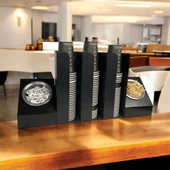 3 Bölmeli Karton Bardaklık ve 2' li Tek yuvalı Karistirici ve Şeker Endüstriyel Mutfak Kahve Aksesuar Düzenleyici Siyah Çok Bölmeli Kafe/Ofis Kahve Standı - 2