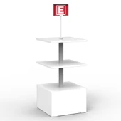 ECZANE 3 Raflı 50x50 Ahşap Beyaz Orta Alan Standı - 5