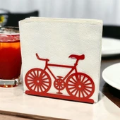 Bisiklet Temalı Kırmızı Metal Peçetelik - 5