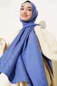 VS Desen Jakar Şal İndigo thumbnail 1