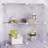 4 Bölmeli Tel Küp Çok Amaçlı Organizer Raf Beyaz 33cm Mutfak, Oyuncak, Kiler, Depolama Rafı - 4