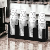 14Oz Kapasiteli 4 Bölmeli Metal Karton Bardaklık - Kahve Dükkanları ve HORECA İçin Mükemmel Bardak Ünitesi - 3