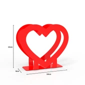 Kalp Temalı Kırmızı Metal Peçetelik - 6