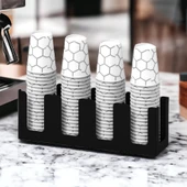 14Oz Kapasiteli 4 Bölmeli Metal Karton Bardaklık - Kahve Dükkanları ve HORECA İçin Mükemmel Bardak Ünitesi - 5