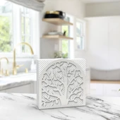 Hayat AğacıTemalı Gümüş Metal Peçetelik - 5