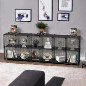 12'li Plastik Raflı Tel Küp Çok Amaçlı Organizer Raf Siyah 33cm - 2