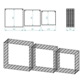 3'lü Set Siyah Tel Hasır Duvar Rafı 35/31/27 - 4