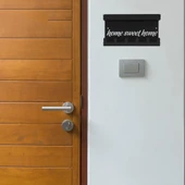 Siyah Raflı Anahtarlık - Home Sweet Home Temalı Kapı Girişi Duvar Askılığı - 6