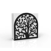 Hayat Ağacı Temalı Siyah Metal Peçetelik - 4
