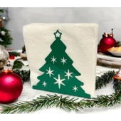 Çam Ağacı Temalı Yeşil Metal Peçetelik Yılbaşı Noel - 5