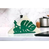 Palmiye Yaprağı Temalı Yeşil Metal Peçetelik thumbnail 6