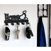 Metal Dekoratif Kalpli Anahtar Askısı - Siyah Renk Model 1 - 6