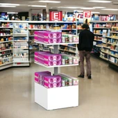 ECZANE 3 Raflı 50x50 Ahşap Beyaz Orta Alan Standı - 3