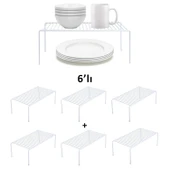 TEL ORGANİZER DOLAP DEPOLAMA RAFI 6'LI SET 22X40CM BEYAZ - 5