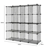 16'lı Tel Küp Çok Amaçlı Organizer Raf Siyah 33cm - 5