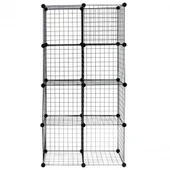 8 Bölmeli Tel Küp Çok Amaçlı Organizer Raf Siyah 33cm Mutfak, Oyuncak, Kiler, Depolama Rafı - 3