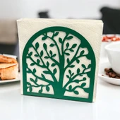 Hayat Ağacı Temalı Yeşil Metal Peçetelik - 2