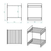 30x30 2 Kat Dekoratif Beyaz Tel Raf Demonte - 5