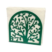 Hayat Ağacı Temalı Yeşil Metal Peçetelik - 1