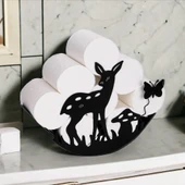 Geyik Temalı Metal WC Tuvalet Kağıtlığı - 6