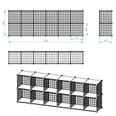 12'li Plastik Raflı Tel Küp Çok Amaçlı Organizer Raf Siyah 33cm - 1