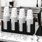 14Oz Kapasiteli 4 Bölmeli Metal Karton Bardaklık - Kahve Dükkanları ve HORECA İçin Mükemmel Bardak Ünitesi - 2