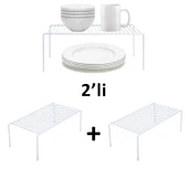 TEL ORGANİZER DOLAP DEPOLAMA RAFI 2'LI SET 22X40CM BEYAZ - 5