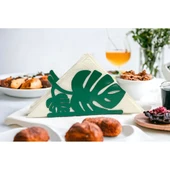 Palmiye Yaprağı Temalı Yeşil Metal Peçetelik thumbnail 4