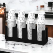 14Oz Kapasiteli 4 Bölmeli Metal Karton Bardaklık - Kahve Dükkanları ve HORECA İçin Mükemmel Bardak Ünitesi - 4