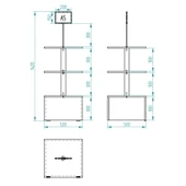 ECZANE 3 Raflı 50x50 Ahşap Beyaz Orta Alan Standı - 2