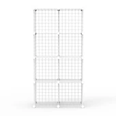 8 Bölmeli Tel Küp Çok Amaçlı Organizer Raf Beyaz 33cm Mutfak, Oyuncak, Kiler, Depolama Rafı - 4