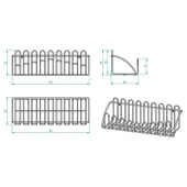 2'li Tel Raf Düzenleyici Çiçeklik Siyah Duvar Raf Seti - 8