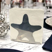 Deniz Yıldızı Temalı Gümüş Metal Peçetelik - 1