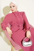 Önü Pileli Bel Tünelli Etekli Takım Gül Kurusu thumbnail 2