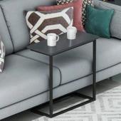 Narin Yan Sehpa, Metal Ayaklı Çok Amaçlı Yan Sehpa Antrasit/Siyah - 1