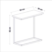 Narin Yan Sehpa, Metal Ayaklı Çok Amaçlı Yan Sehpa Antrasit/Siyah - 6