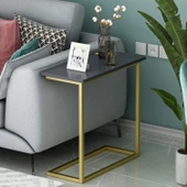 Narin Yan Sehpa, Metal Ayaklı Çok Amaçlı Yan Sehpa Antrasit/Gold - 1