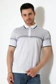 Fermuar Detaylı Desenli Pamuklu Polo Yaka T-shirt - 6